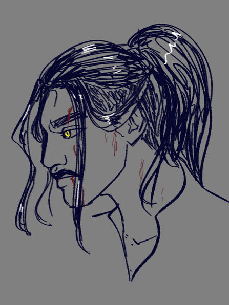 rough sketch portrait, minimal color